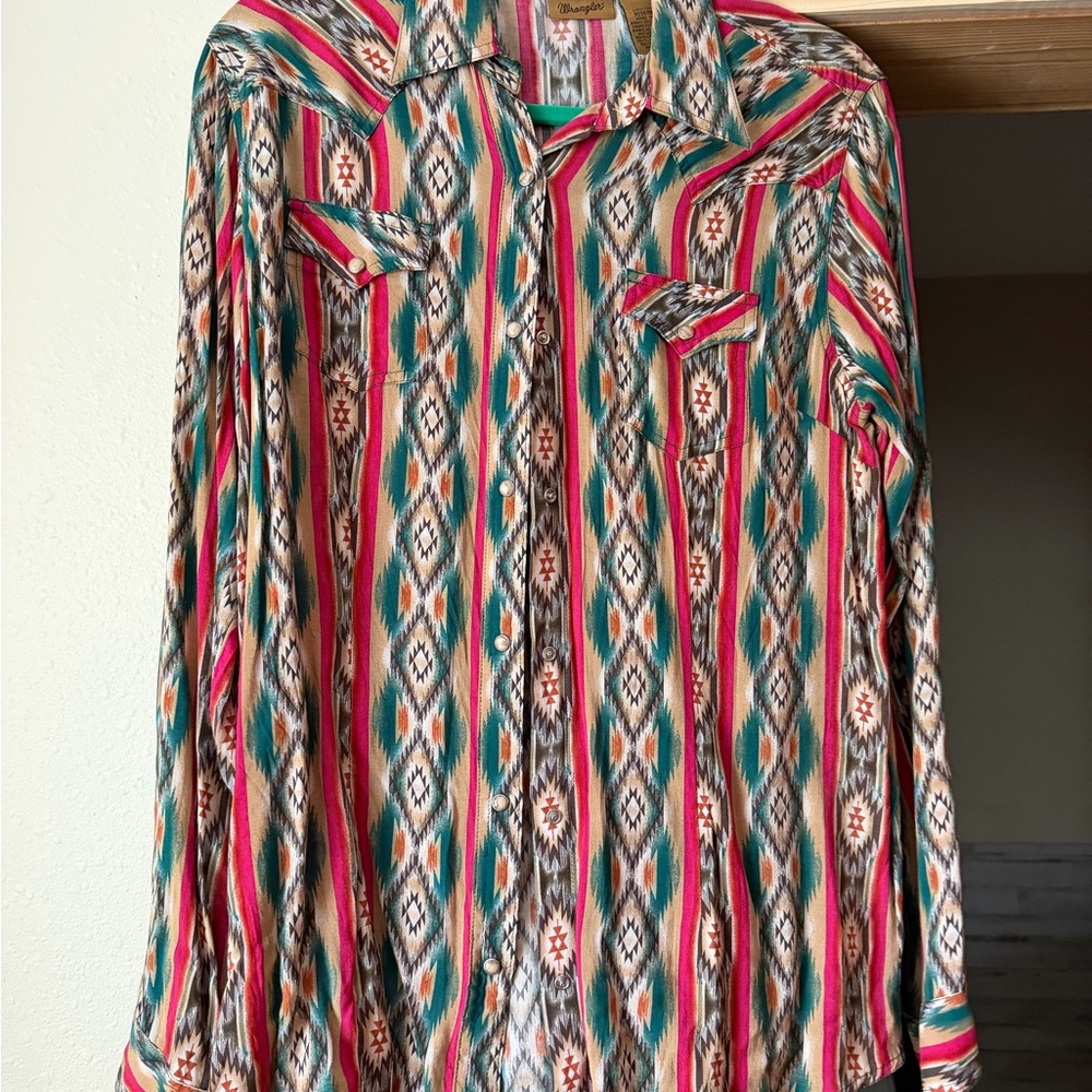 Wrangler Multicolor Aztec Pattern Shirt